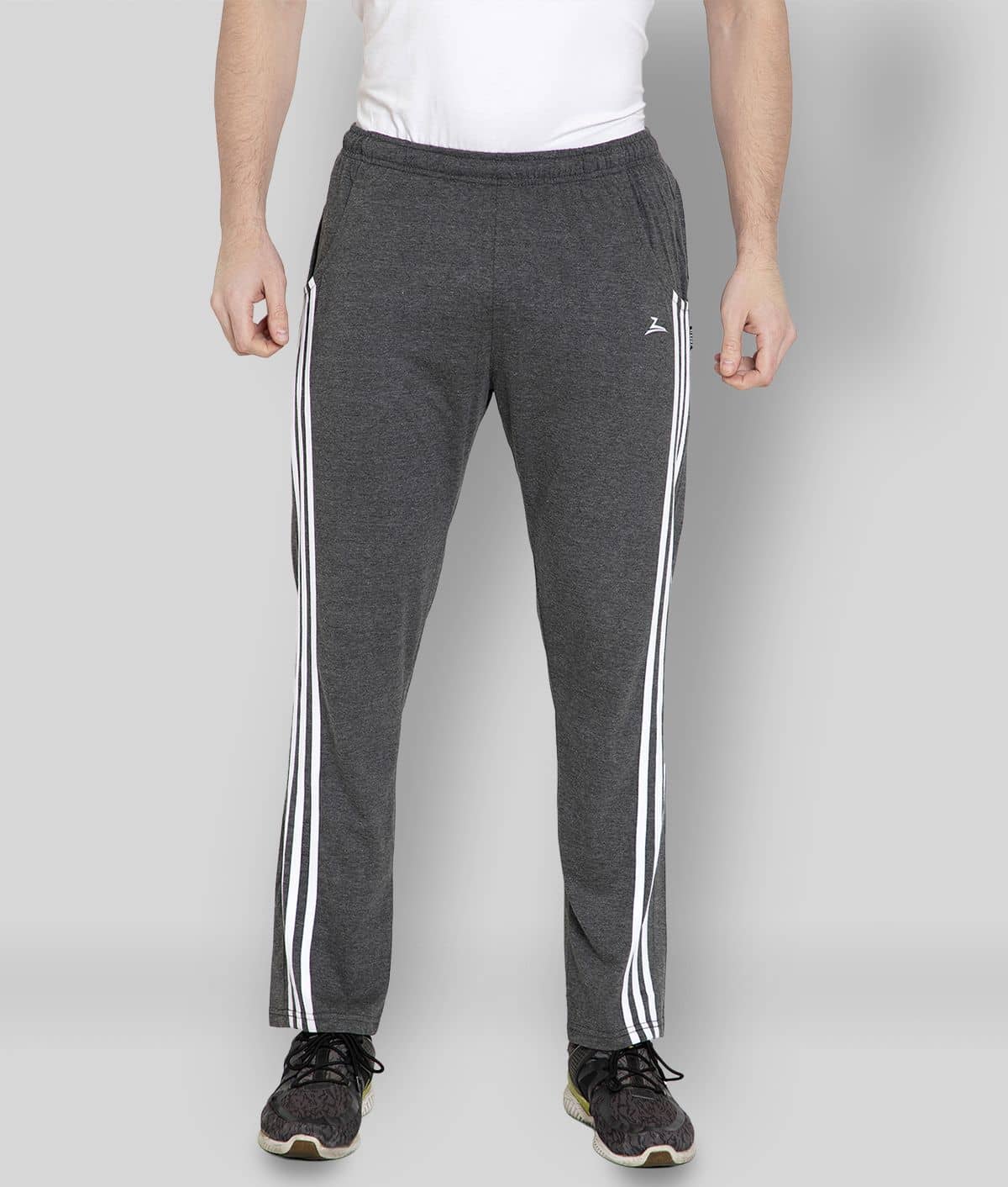 Zeffit - Grey Melange Cotton Blend Men's Sports Trackpants ( Pack of 1 ) - Track Pants | Buy online on ZillyBuy