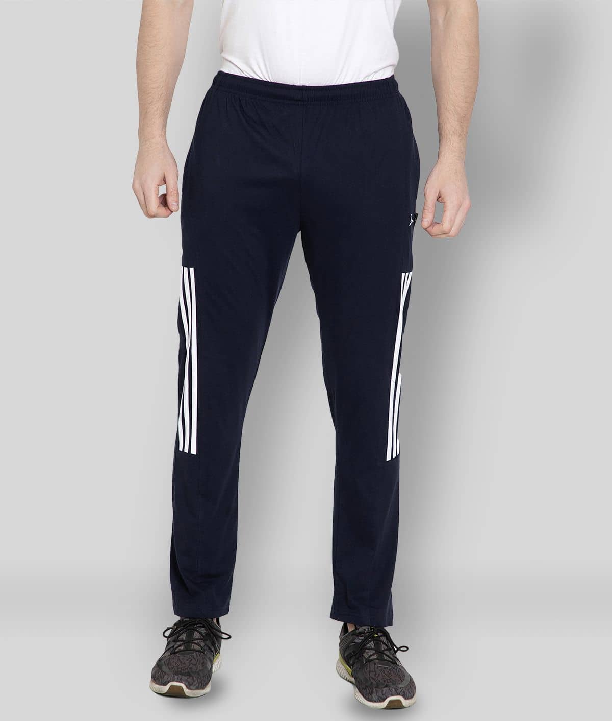 Zeffit - Navy Blue Cotton Blend Men's Sports Trackpants ( Pack of 1 ) - Track Pants | Buy online on ZillyBuy