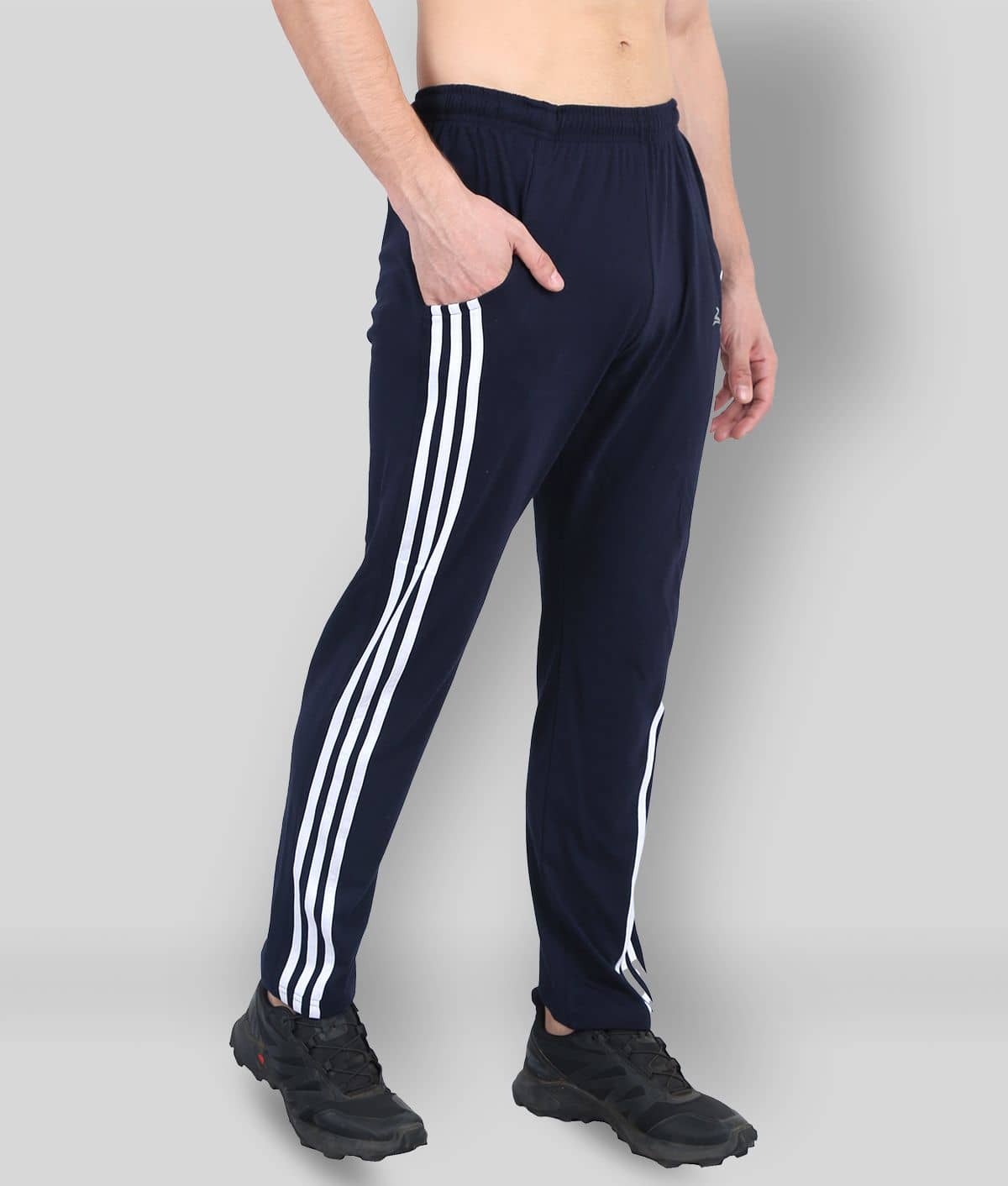 Zeffit - Navy Blue Cotton Blend Men's Sports Trackpants ( Pack of 1 ) - Track Pants | Buy online on ZillyBuy