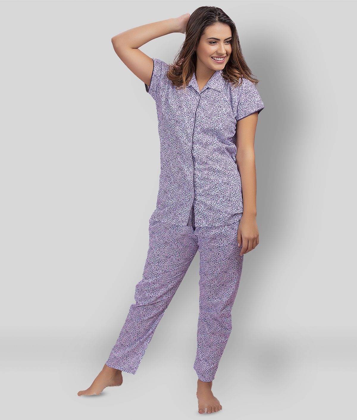     			Clovia - Multicolor Cotton Women's Nightwear Nightsuit Sets ( Pack of 2 )