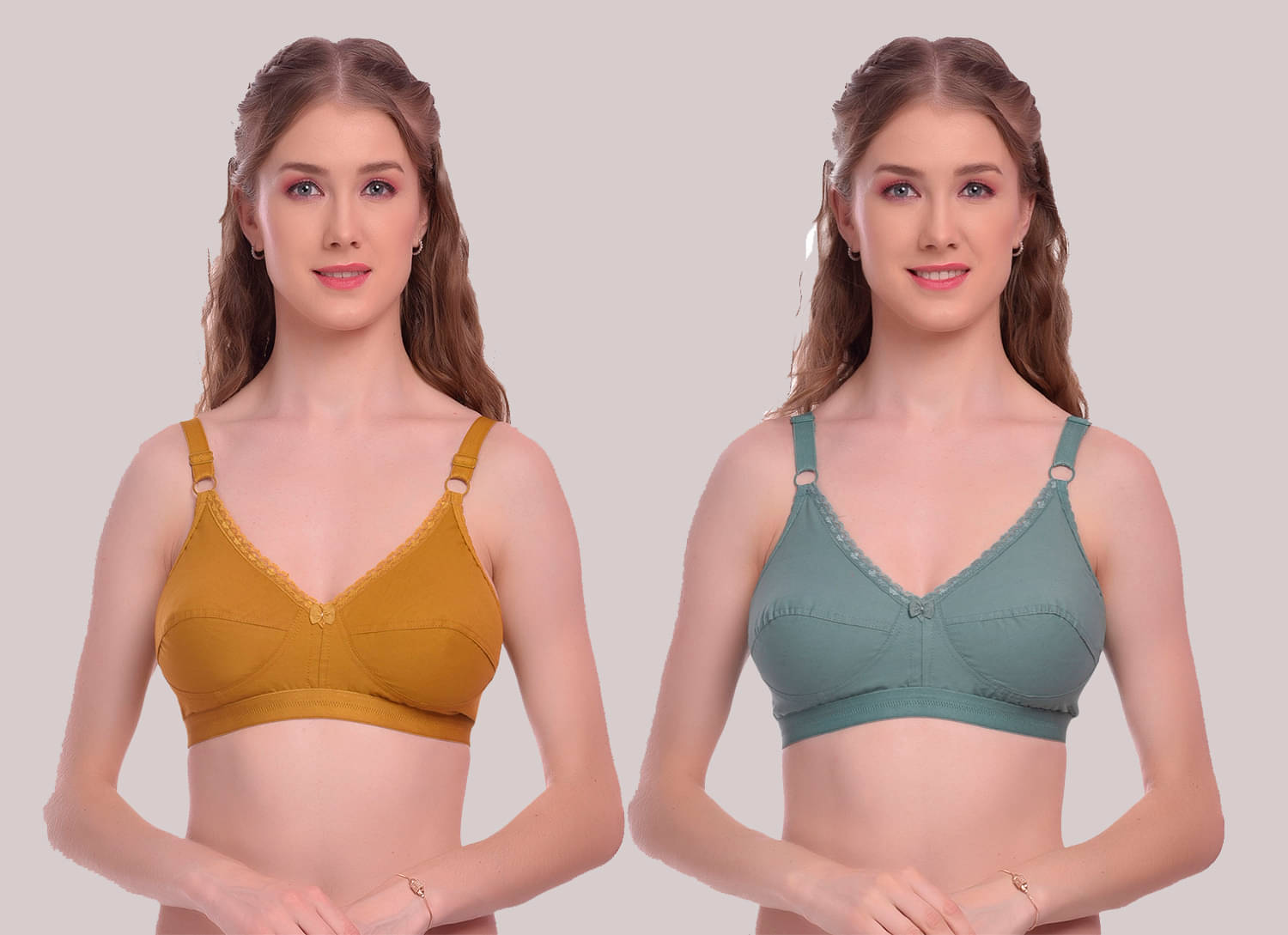 Elina Pack of 2 Cotton Non Padded Women's T-Shirt Bra ( Brown )     			Elina Pack of 2 Cotton Non Padded Women's T-Shirt Bra ( Brown )