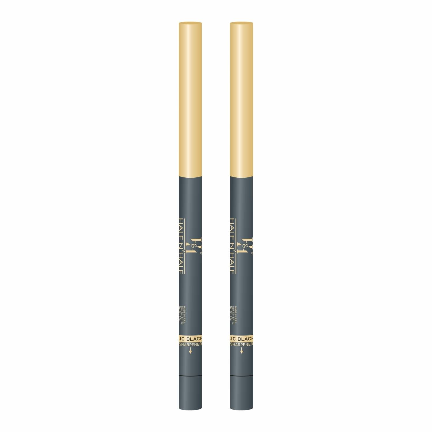     			Half N Half One Stroke Defining Auto Eyeliner Kohl Kajal, Smudge & Waterproof, 18hour Long Lasting, Metallic Black, Pack of 2 (0.8g)