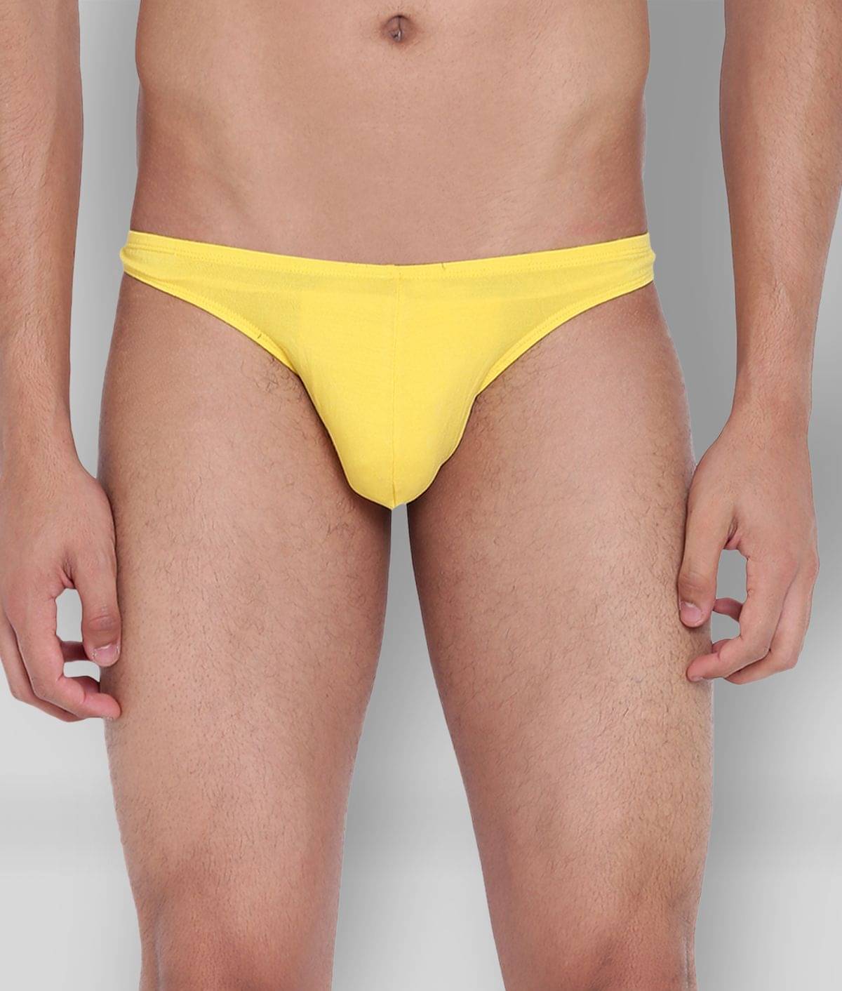 La Intimo Pack of 1 Modal Thongs For Men's ( Yellow )     			La Intimo Pack of 1 Modal Thongs For Men's ( Yellow )