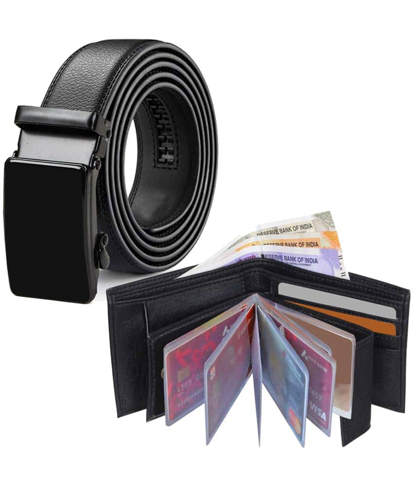 Loopa - PU Men's Belts Wallets Set ( Pack of 2 )