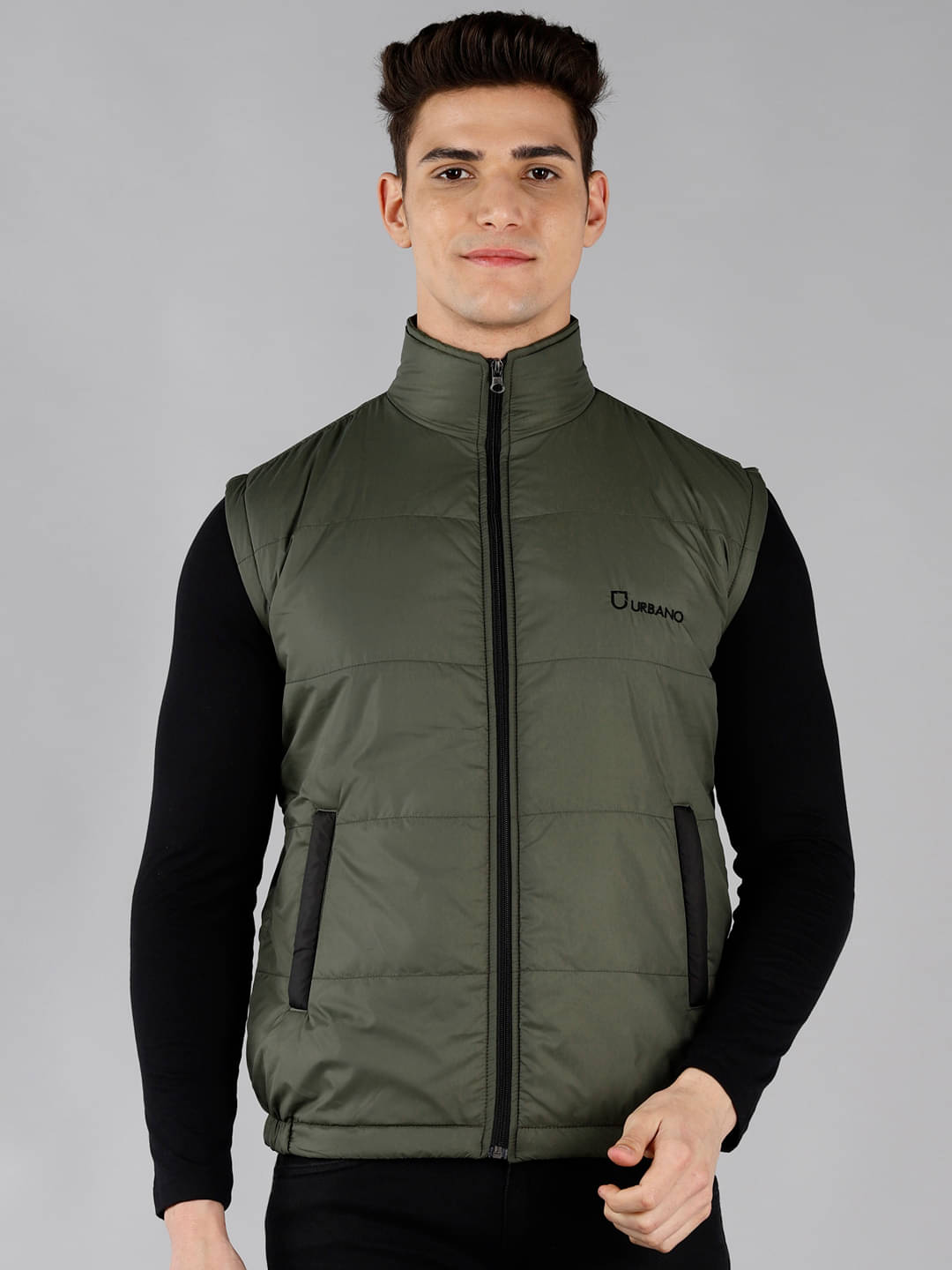     			Urbano Fashion - Green Nylon Regular Fit Men's Puffer Jacket ( Pack of 1 )