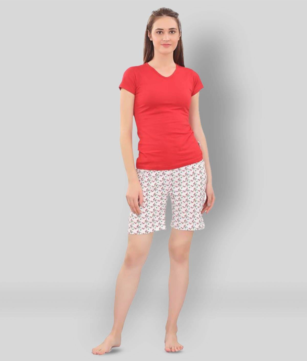     			Zebu - Multicolor Cotton Women's Nightwear Nightsuit Sets ( Pack of 1 )