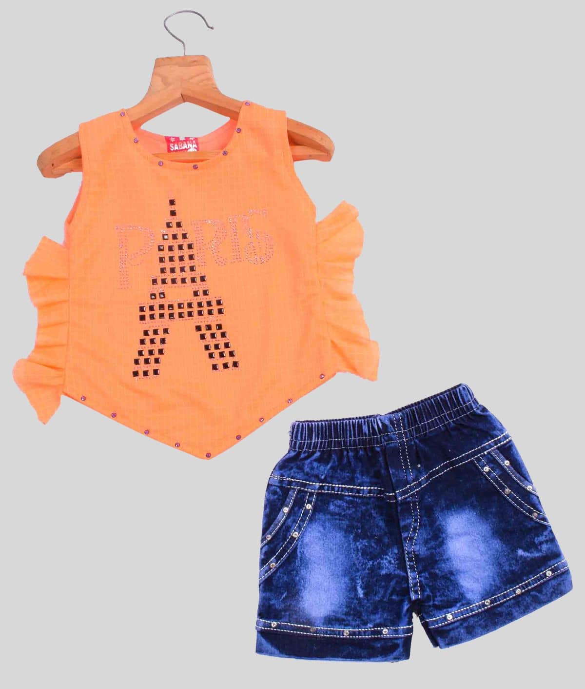 JCT DRESSES Pack of 1 Baby Girls Cotton Blend Top & Shorts ( Multicolor )