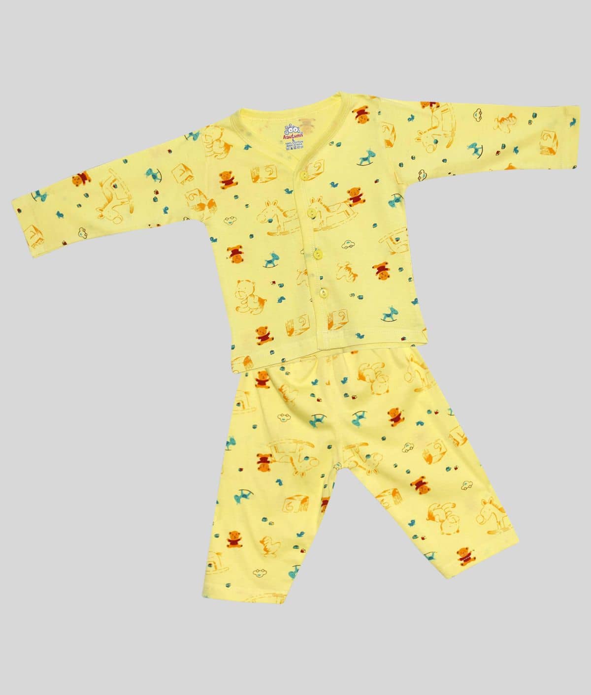 Aatumn Kids Wear Pack of 1 Baby Boys 100% Cotton Tops & Bottoms Sets ( Multi )
