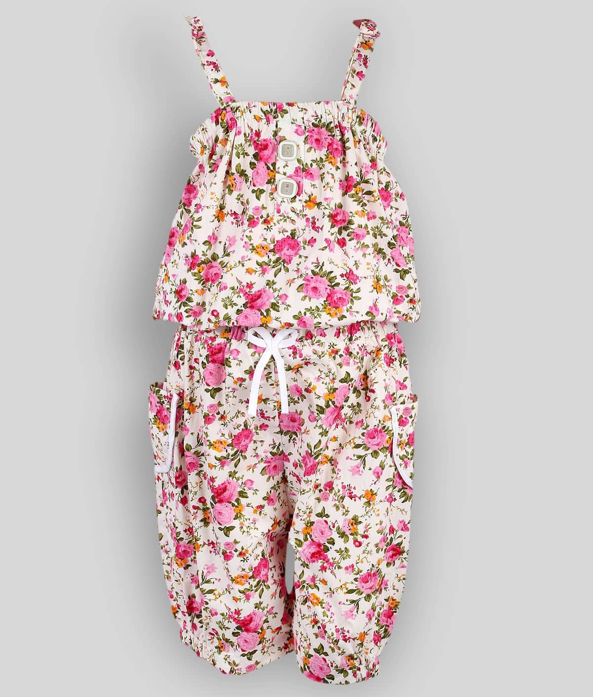 Arshia Fashions Girls Cotton Jumpsuit ( Pack of 1 , Pink )
