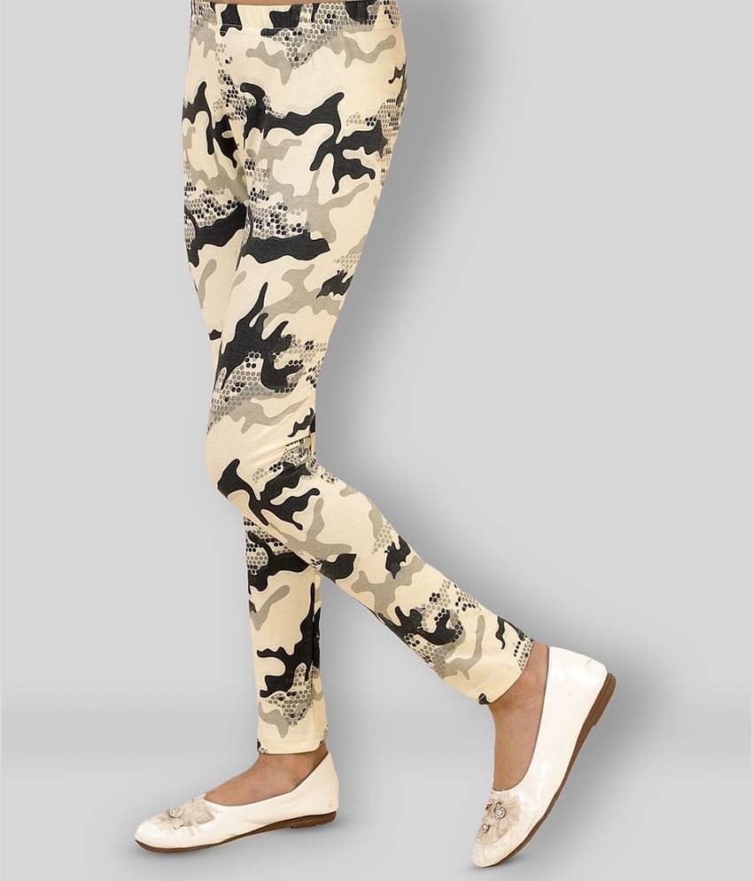 Kids Cave Pack of 1 Girls Cotton Blend Leggings ( Beige )
