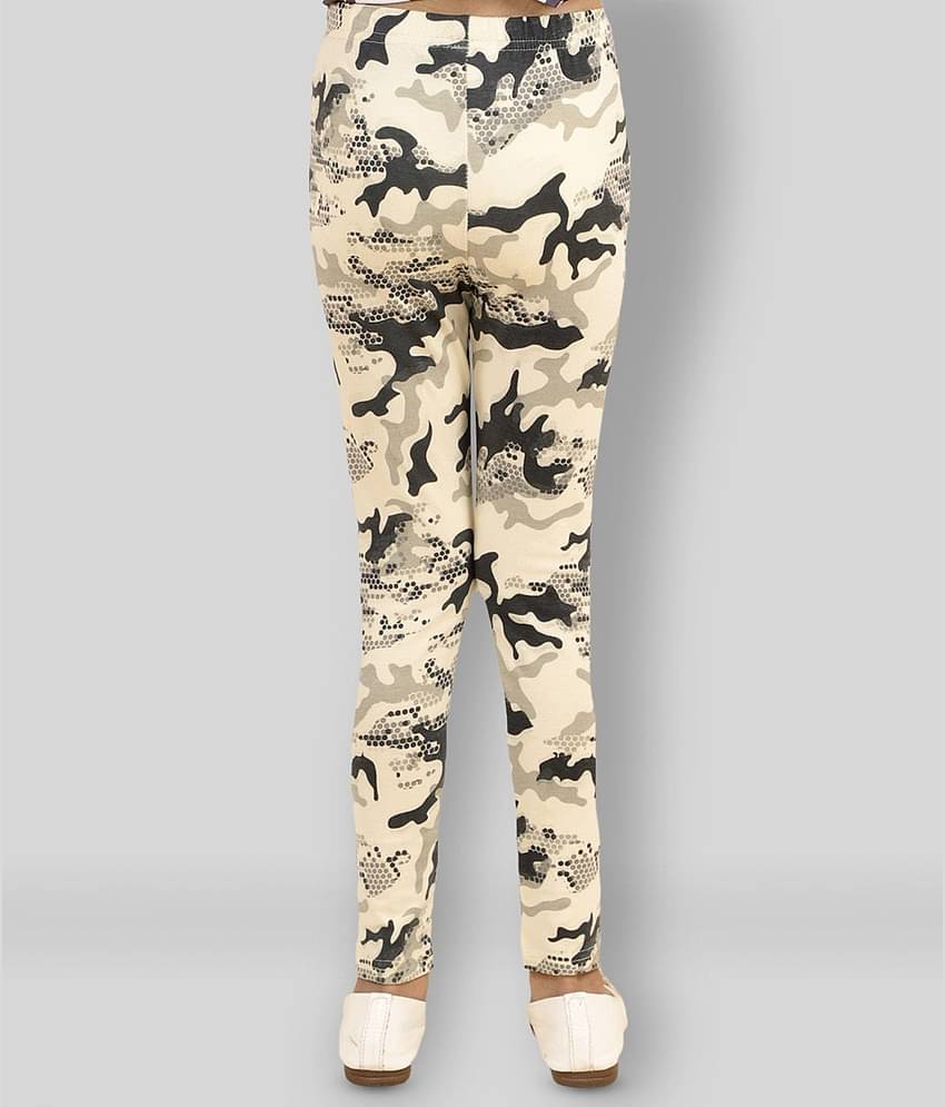 Kids Cave Pack of 1 Girls Cotton Blend Leggings ( Beige )