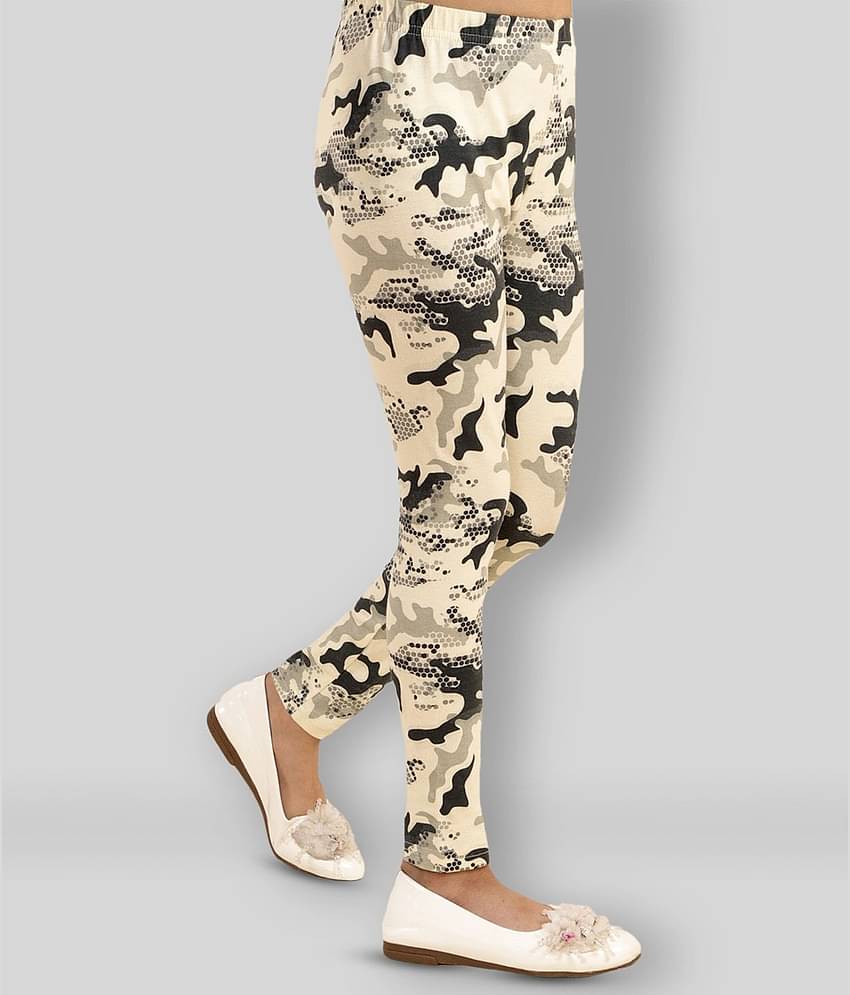 Kids Cave Pack of 1 Girls Cotton Blend Leggings ( Beige )