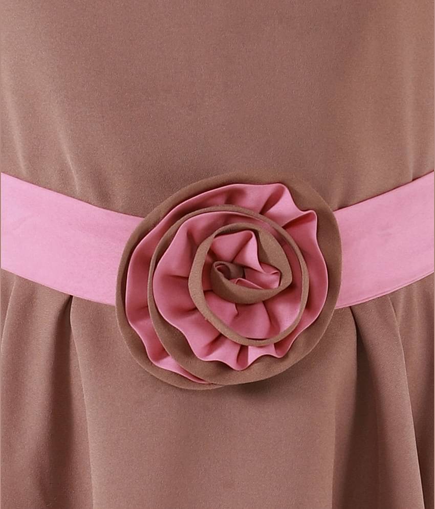 Kids Cave Crepe A-line Dress For Girls ( Pack of 1 , Metallic Gold )