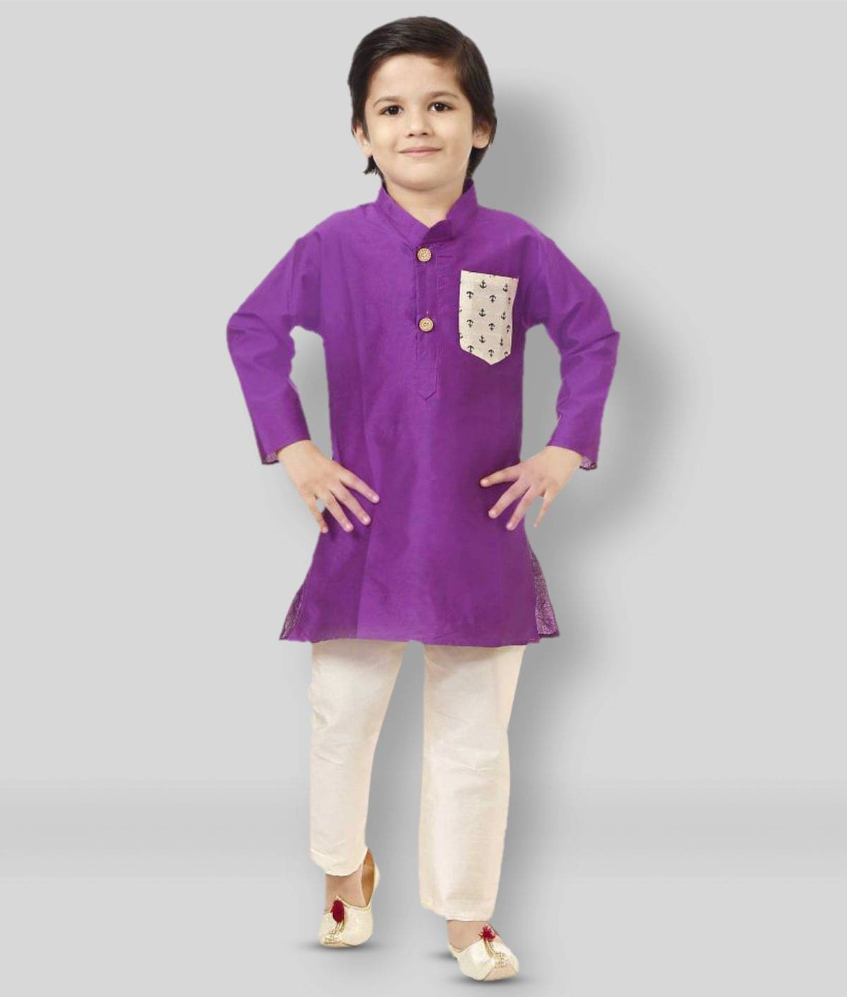 JCT DRESSES Pack of 1 Boys Cotton Blend ( Violet ) JCT DRESSES Pack of 1 Boys Cotton Blend ( Violet )