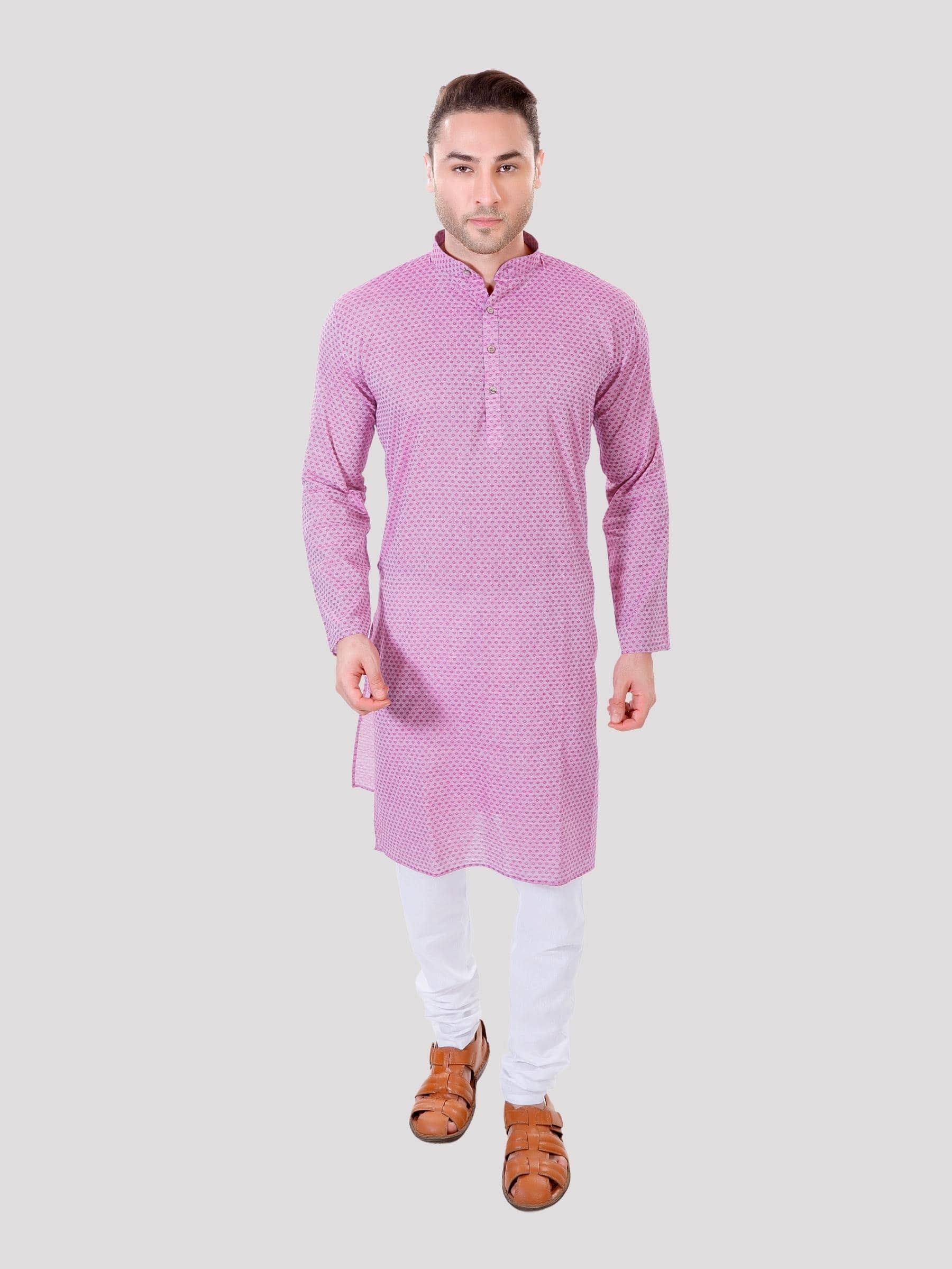 Maharaja - Purple Cotton Regular Fit Men's Kurta Pyjama Set ( Pack of 1 ) - Kurtas & Kurta Sets | Buy online on ZillyBuy