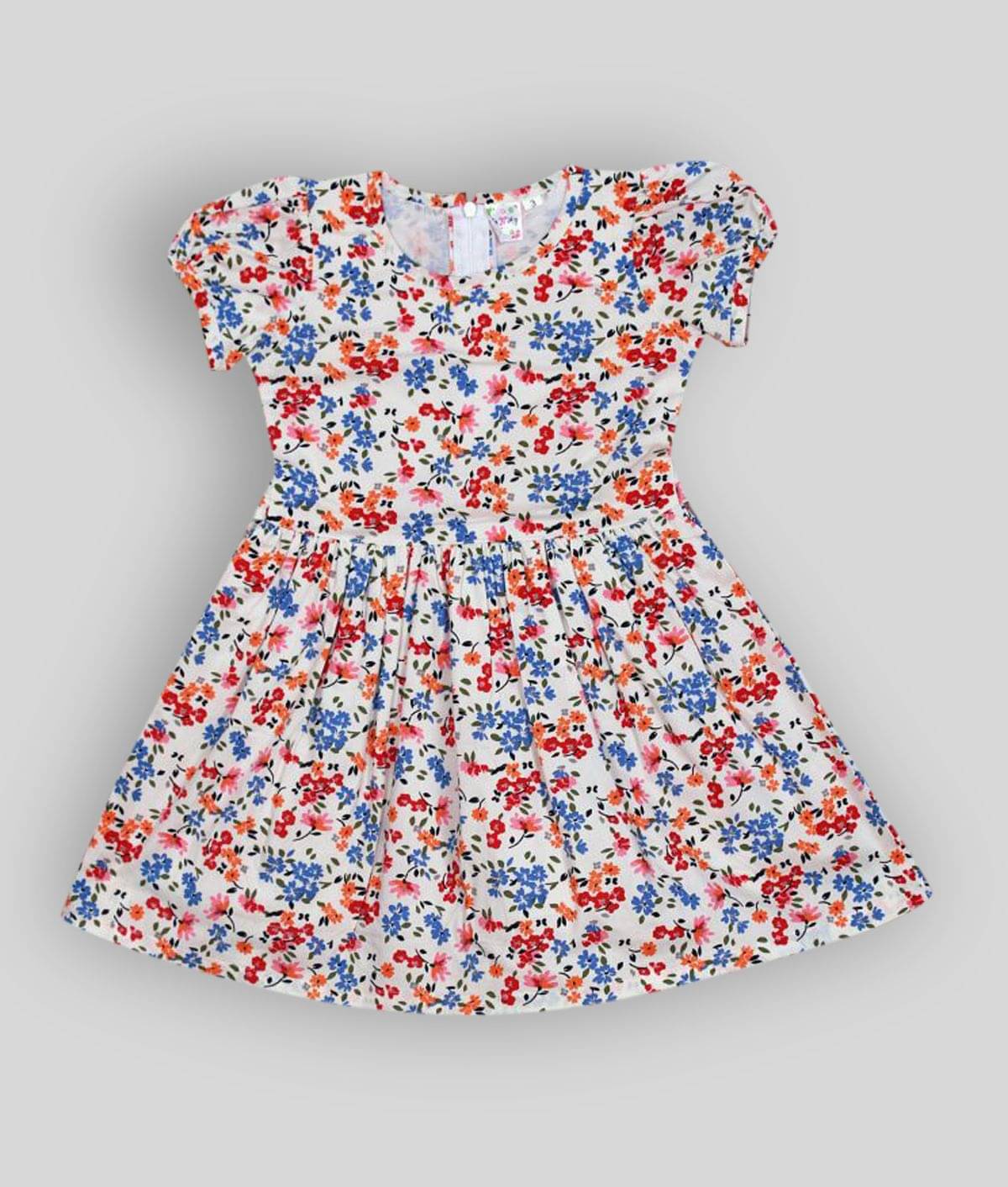 Me N My CLOSET 100% Cotton A-line Dress For Girls ( Pack of 1 , Multicolor )     			Me N My CLOSET 100% Cotton A-line Dress For Girls ( Pack of 1 , Multicolor )