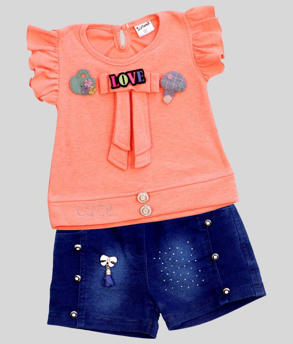 Me N My CLOSET Pack of 1 Baby Girls 100% Cotton Tops & Bottoms Sets ( Orange )