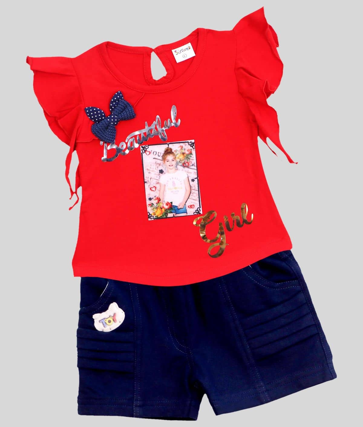 Me N My CLOSET Pack of 1 Baby Girls 100% Cotton Tops & Bottoms Sets ( Red )