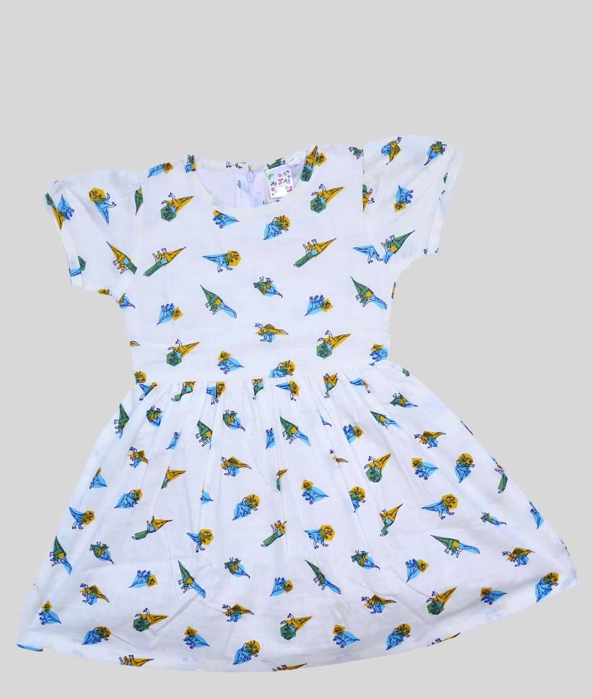 Me N My CLOSET Baby Girls 100% Cotton Frocks ( White )