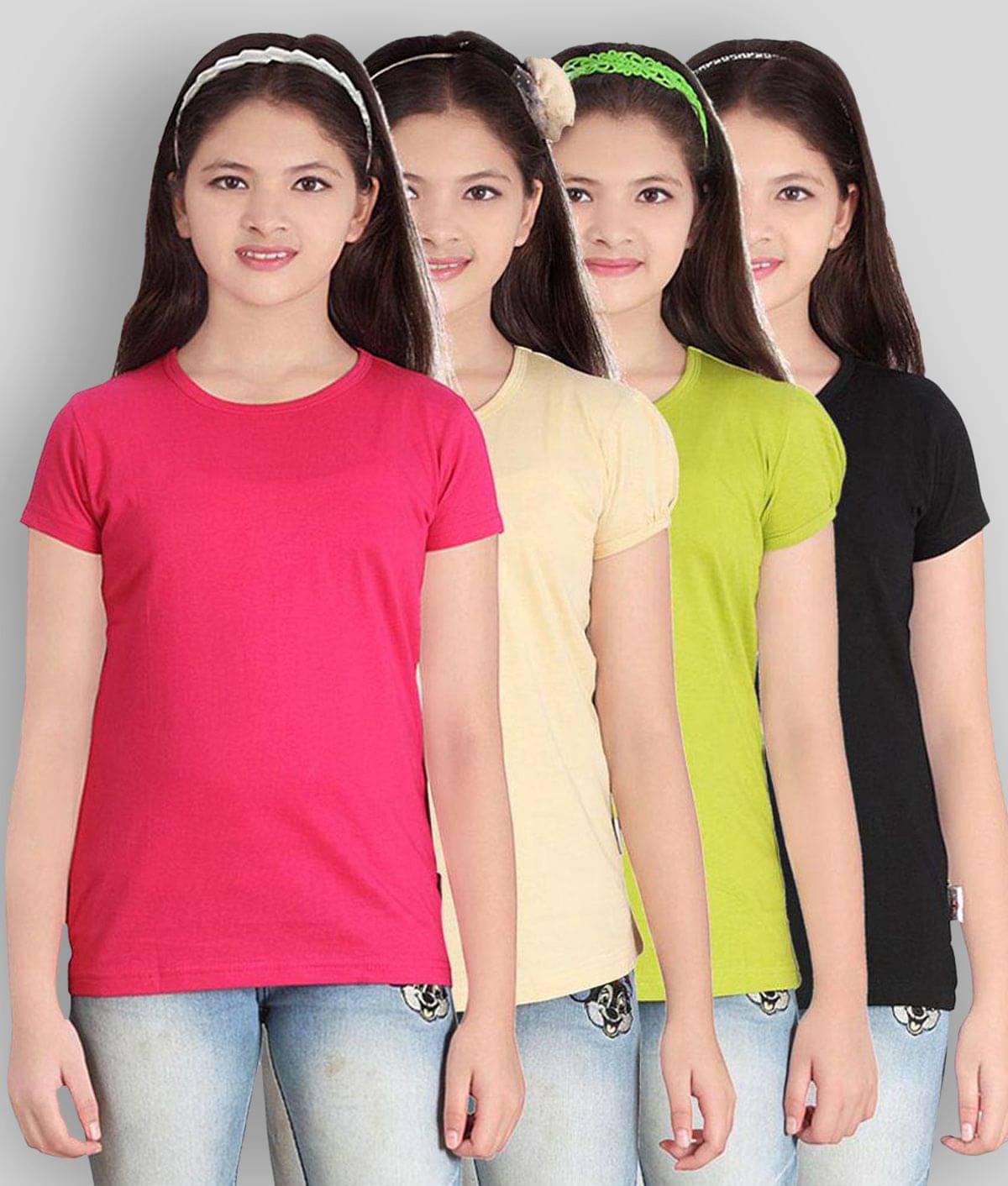     			Sini Mini Pack of 1 Girls Cotton T-Shirt ( Blue )