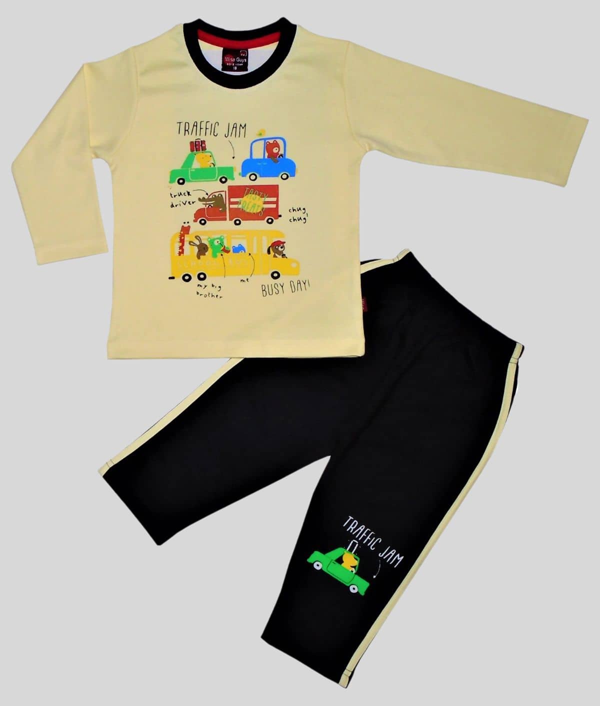 Wise Guys Pack of 1 Baby Boys Cotton Blend Shirt & Trouser ( Gray )