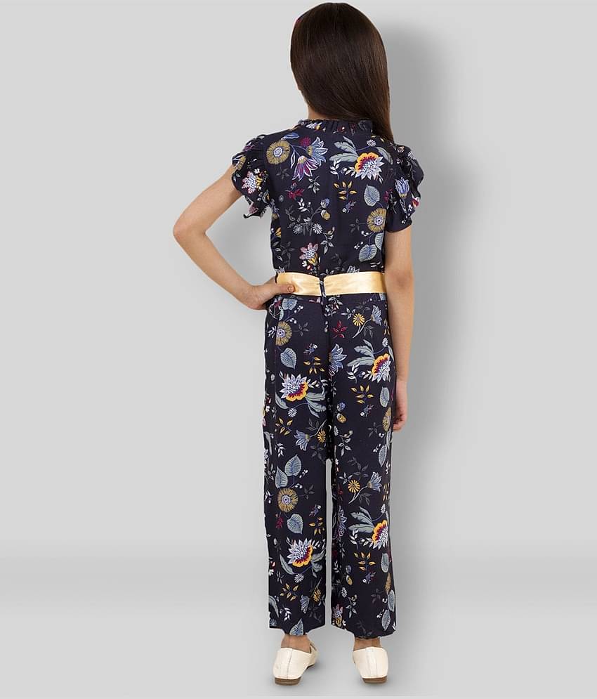 Kids Cave Girls Rayon Jumpsuit ( Pack of 1 , Blue )