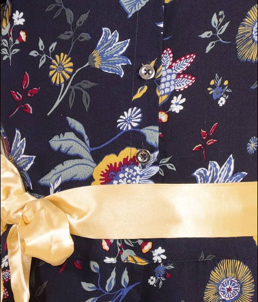 Kids Cave Girls Rayon Jumpsuit ( Pack of 1 , Blue )