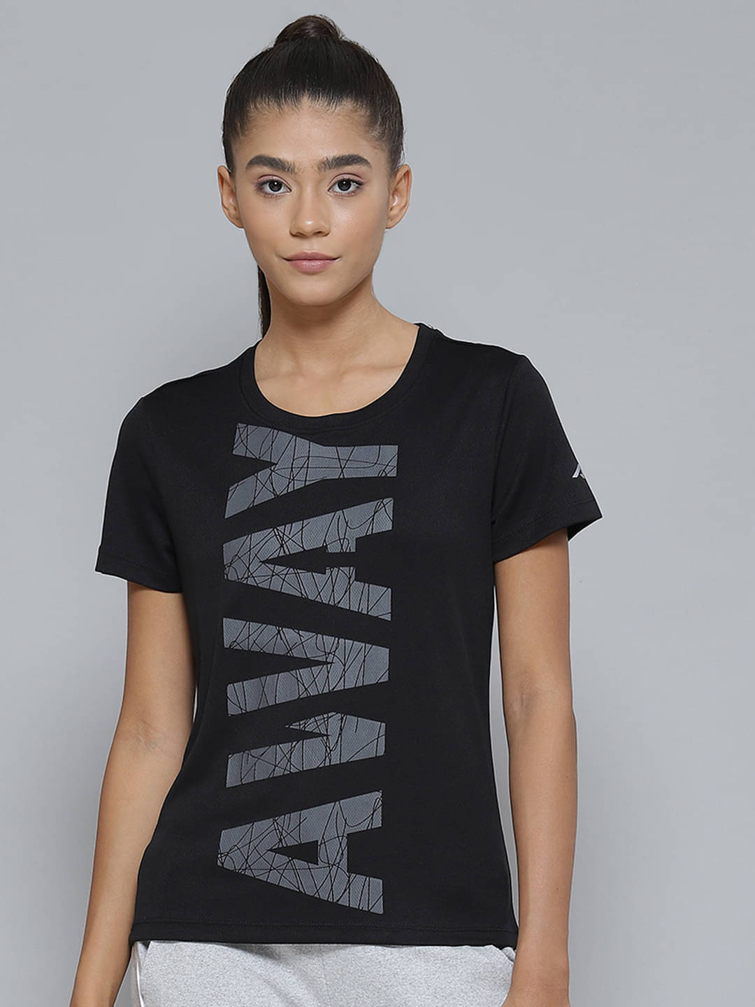     			Alcis Black Polyester Tees - Single