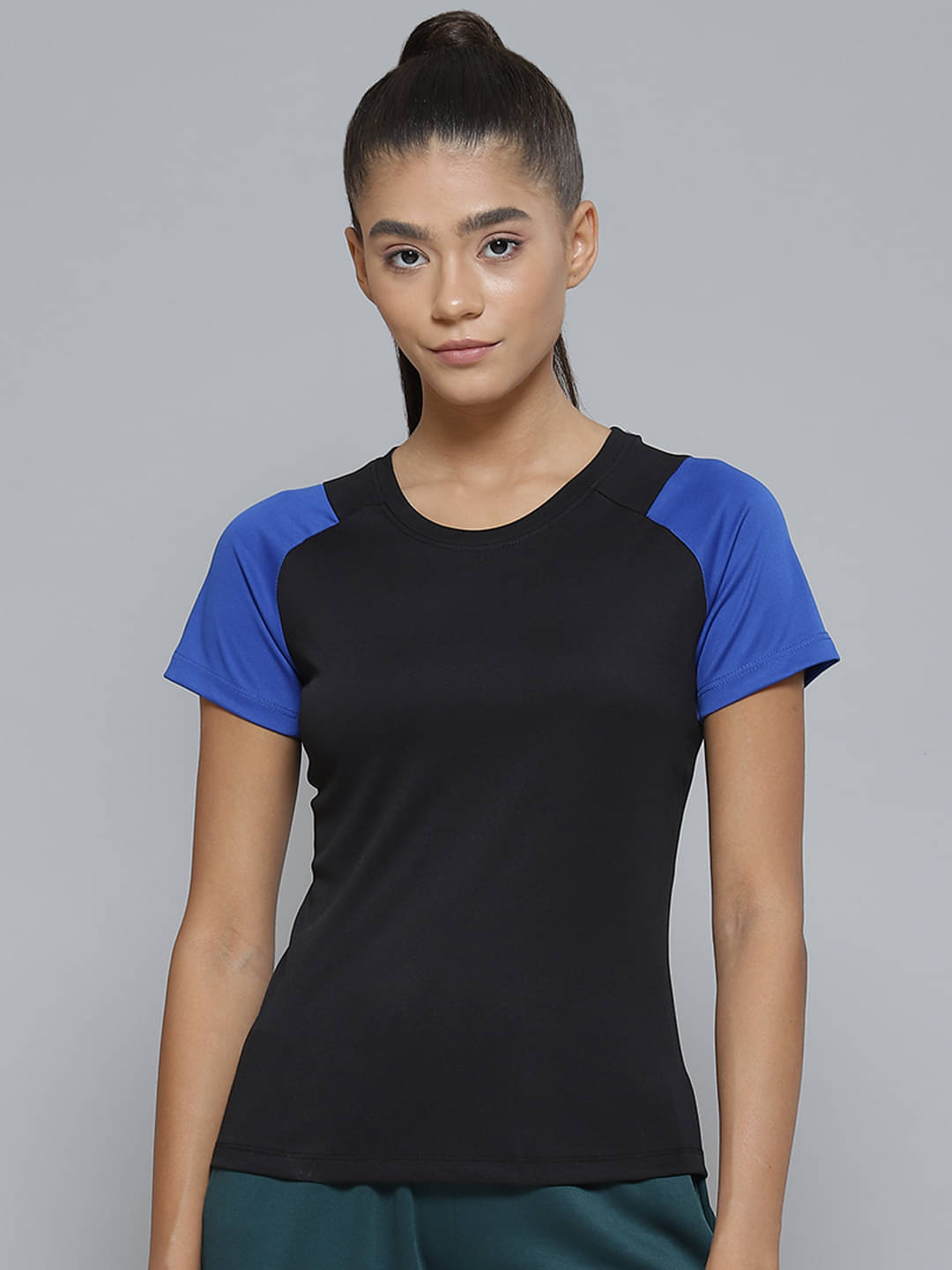     			Alcis Black Polyester Tees - Single
