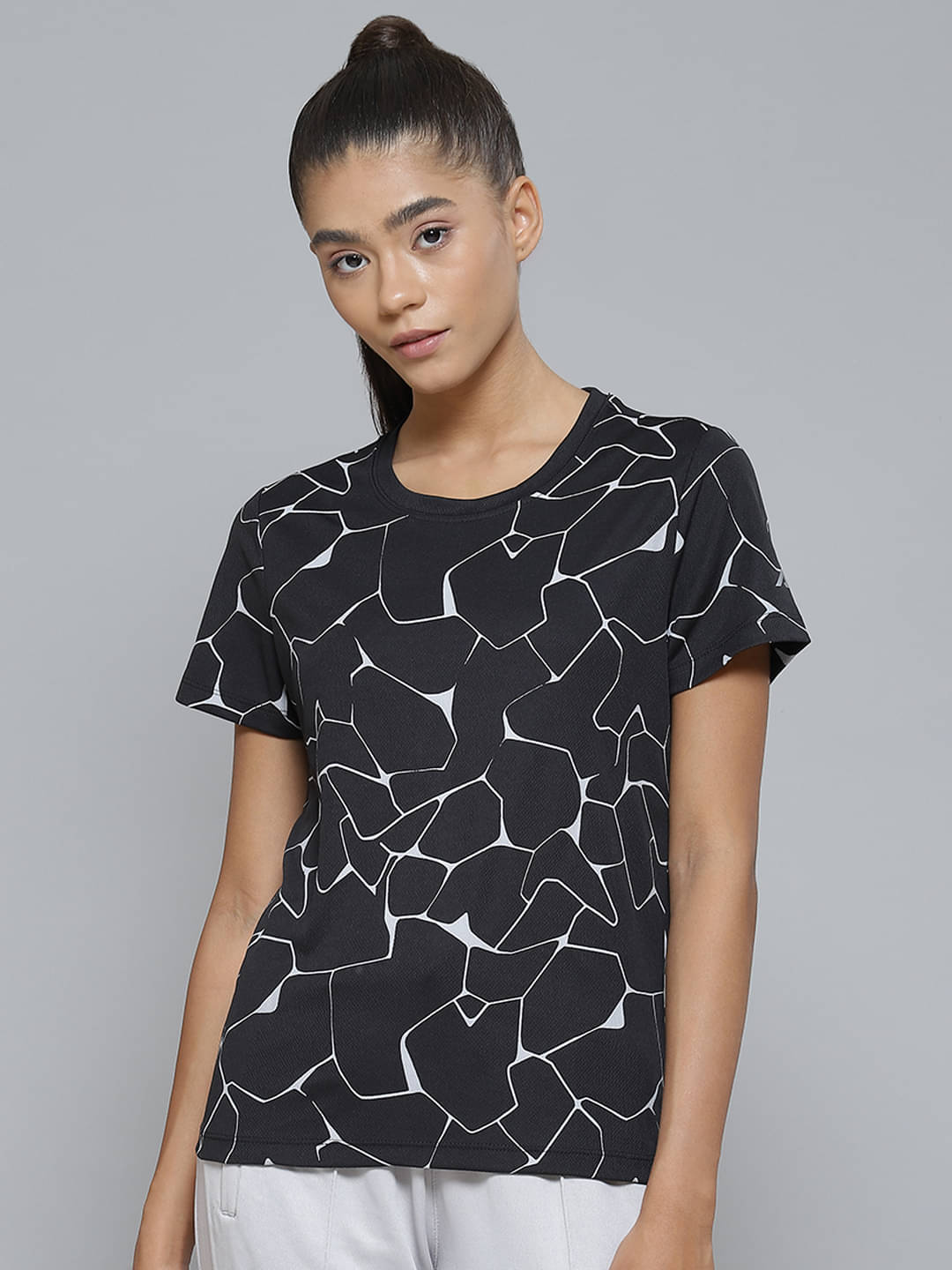     			Alcis Black Polyester Tees - Single