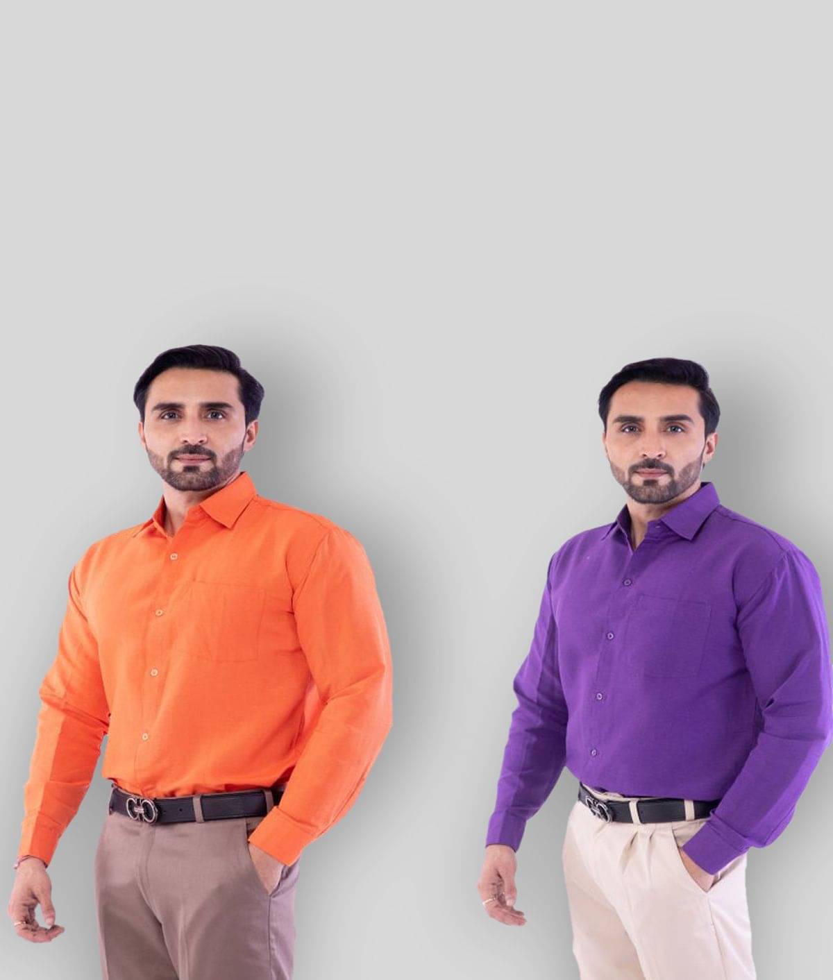 DESHBANDHU DBK - Orange Cotton Regular Fit Men's Casual Shirt (Pack of 2 ) DESHBANDHU DBK - Orange Cotton Regular Fit Men's Casual Shirt (Pack of 2 )