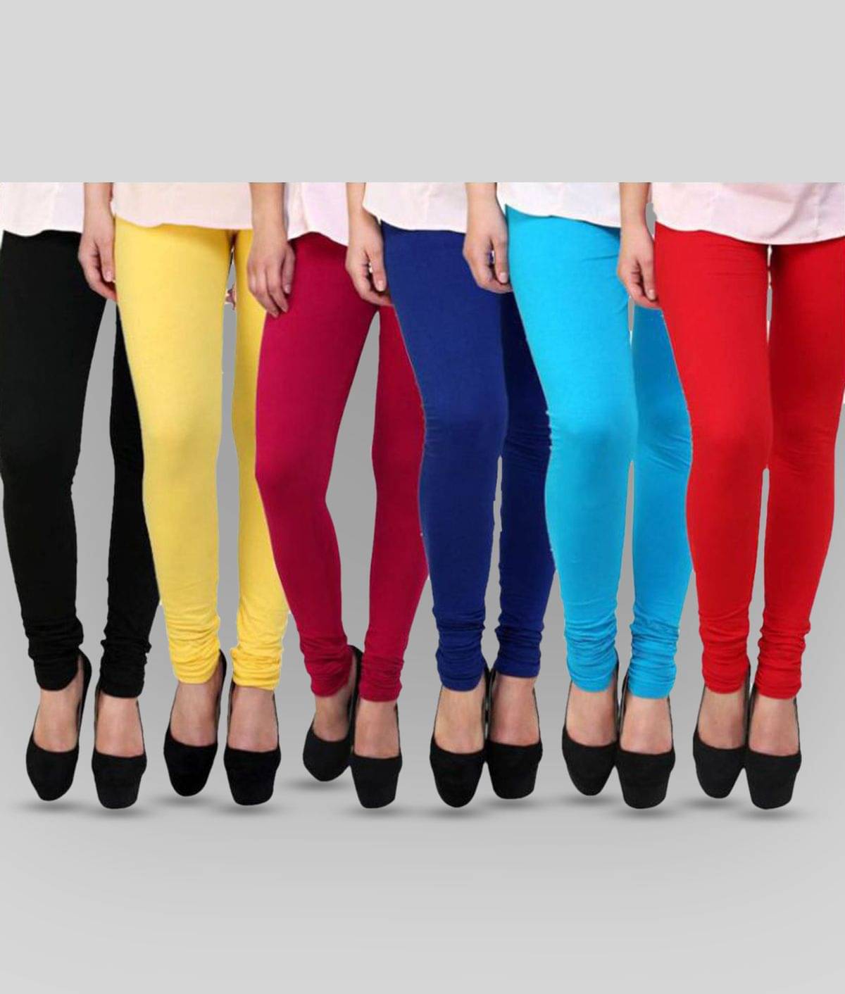     			FnMe - Multicolor Lycra Women's Leggings ( Pack of 6 )