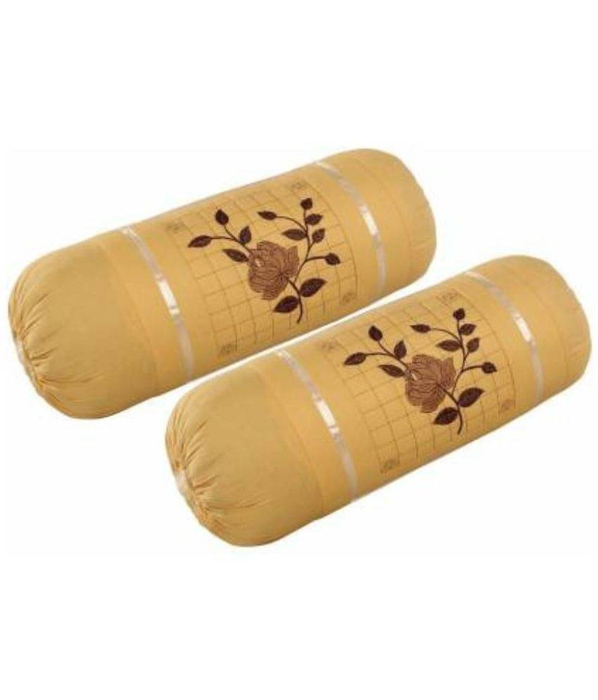     			MAHALUXMI COLLECTION - Pack of 2 Microfibre Embroidered Regular Pillow Cover ( 78.74 cm(31) x 40.64 cm(16) ) - Beige