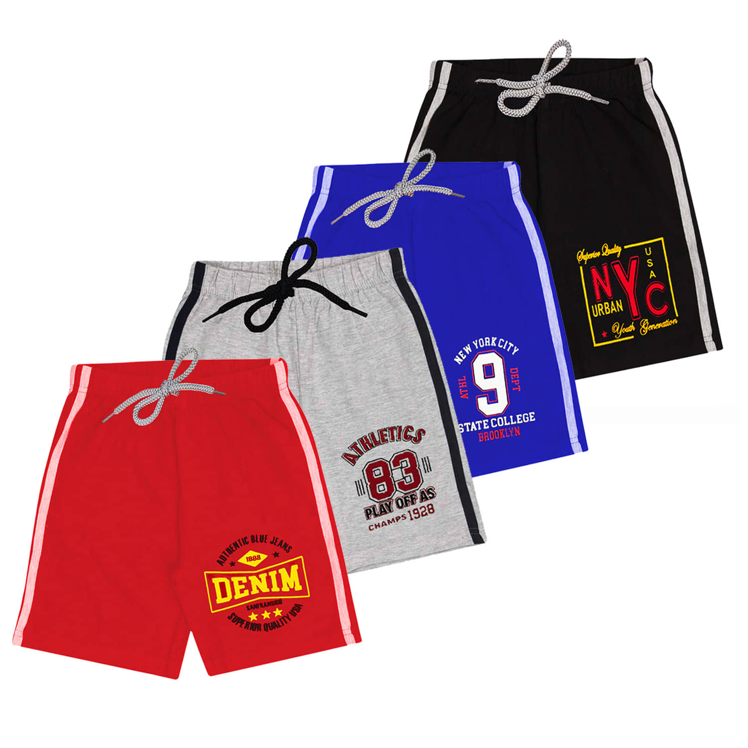MIST N FOGG Pack of 4 Cotton Shorts For Boys ( Multi ) - Shorts | Buy online on ZillyBuy