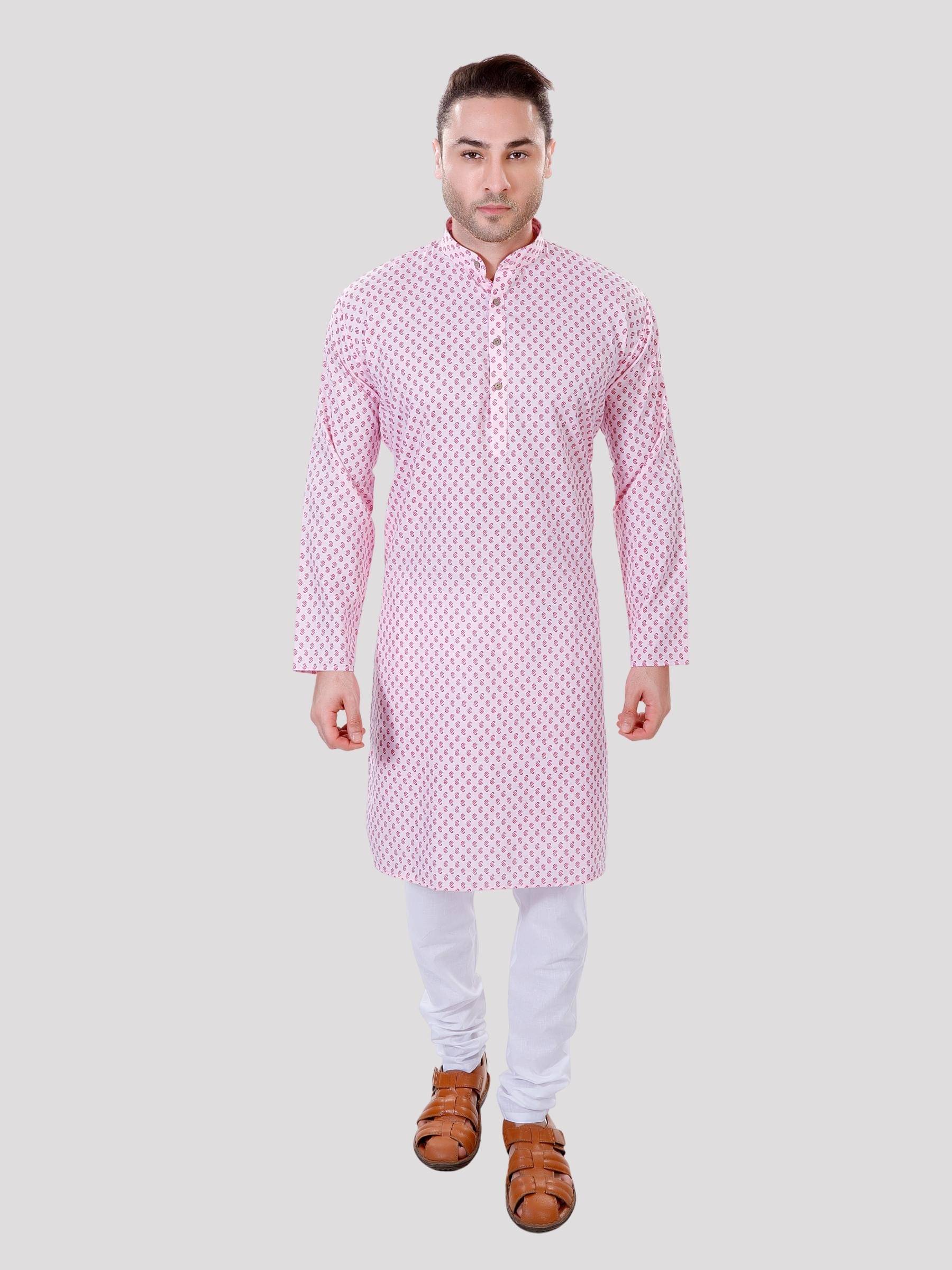     			Maharaja - Pink Polyester Regular Fit Men's Kurta Pyjama Set ( Pack of 1 )
