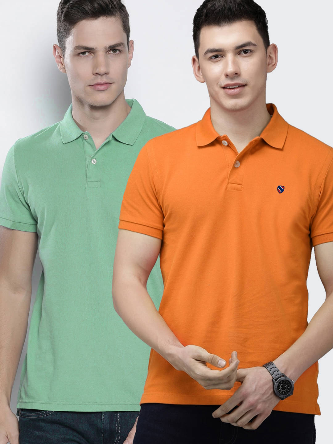 Merriment - Sea Green Cotton Blend Regular Fit Men's Polo T Shirt ( Pack of 2 ) Merriment - Sea Green Cotton Blend Regular Fit Men's Polo T Shirt ( Pack of 2 )