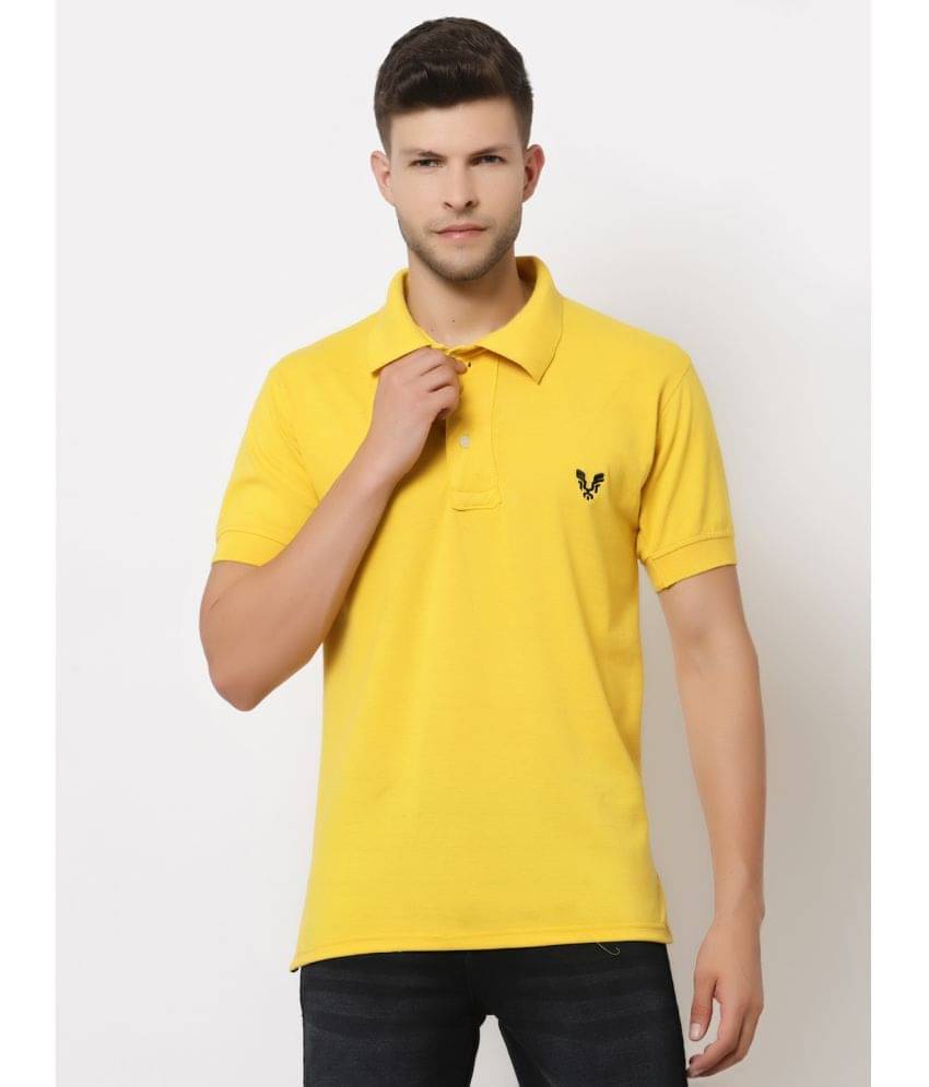     			Uzarus Pack of 1 Cotton Blend Regular Fit Solid Half Sleeves Men's Polo T Shirt ( Yellow )