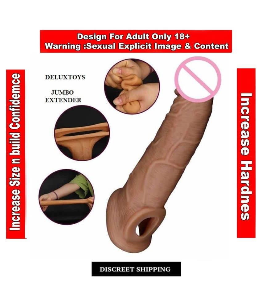 6.75 Inch INDIAN DARK CHOCOLATE JUMBO REUSABLE CONDOM WASHABLE PENIS EXTENDER CONDOM