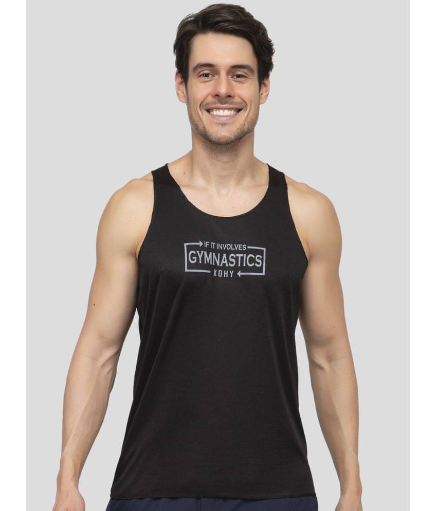 xohy Polyester Men's Vest ( Black )     			xohy Polyester Men's Vest ( Black )