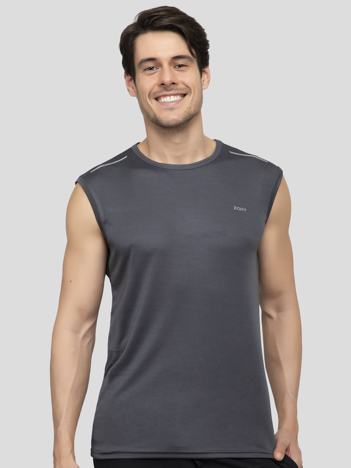 xohy Polyester Men's Vest ( Grey ) xohy Polyester Men's Vest ( Grey )