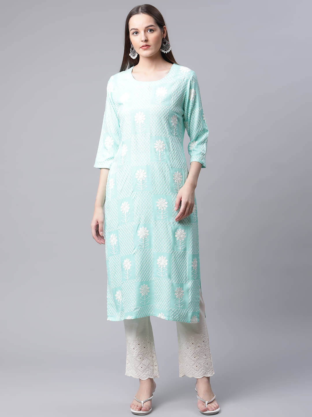     			AMIRA'S INDIAN ETHNICWEAR - Green Straight Rayon Women's Stitched Salwar Suit ( Pack of 1 )