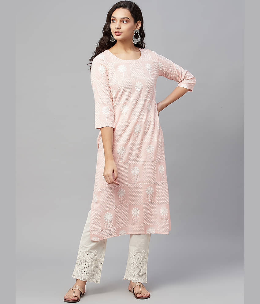 AMIRA'S INDIAN ETHNICWEAR - Pink Straight Rayon Women's Stitched Salwar Suit ( Pack of 1 )