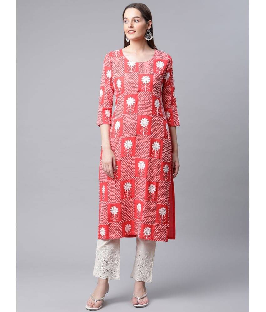     			AMIRA'S INDIAN ETHNICWEAR - Peach Straight Rayon Women's Stitched Salwar Suit ( Pack of 1 )