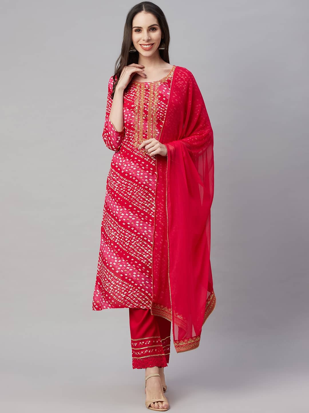 AMIRA'S INDIAN ETHNICWEAR - Pink Straight Rayon Women's Stitched Salwar Suit ( Pack of 1 )