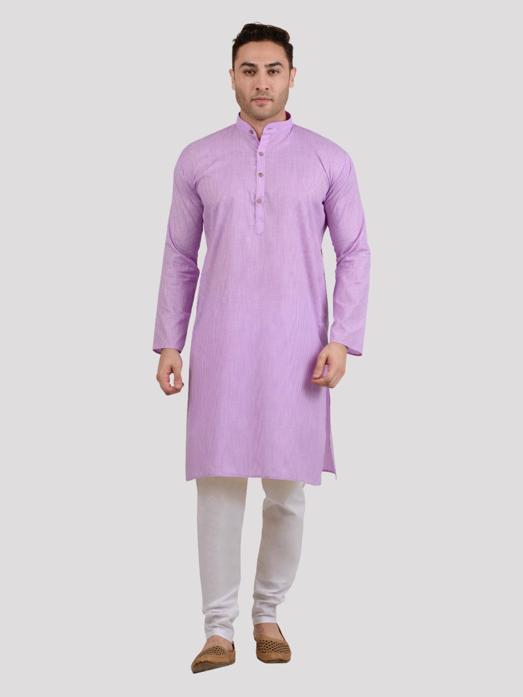 Maharaja - Purple Blended Fabric Regular Fit Men's Kurta Pyjama Set ( Pack of 1 )     			Maharaja - Purple Blended Fabric Regular Fit Men's Kurta Pyjama Set ( Pack of 1 )