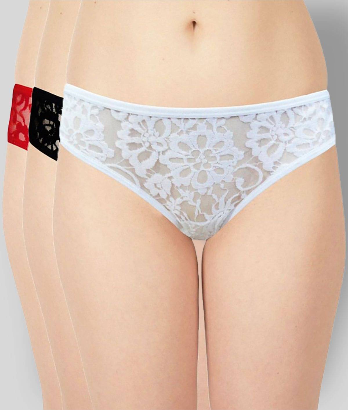 Selfcare Pack of 3 Net/Mesh Self Design Women's Briefs ( Multi Color ) Selfcare Pack of 3 Net/Mesh Self Design Women's Briefs ( Multi Color )
