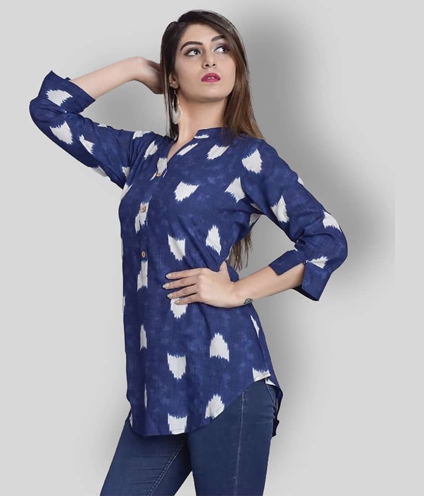 The Style Story Navy Rayon Straight Kurti - Kurtis, Tunics | Buy online on ZillyBuy