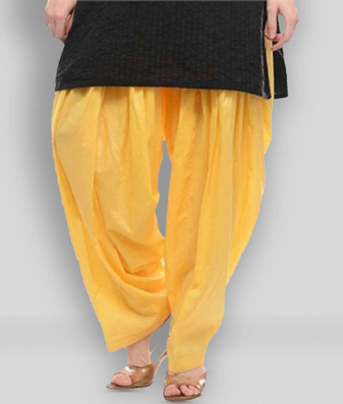 shri hub - Yellow Cotton Women's Semi Patiala Salwar ( Pack of 1 )