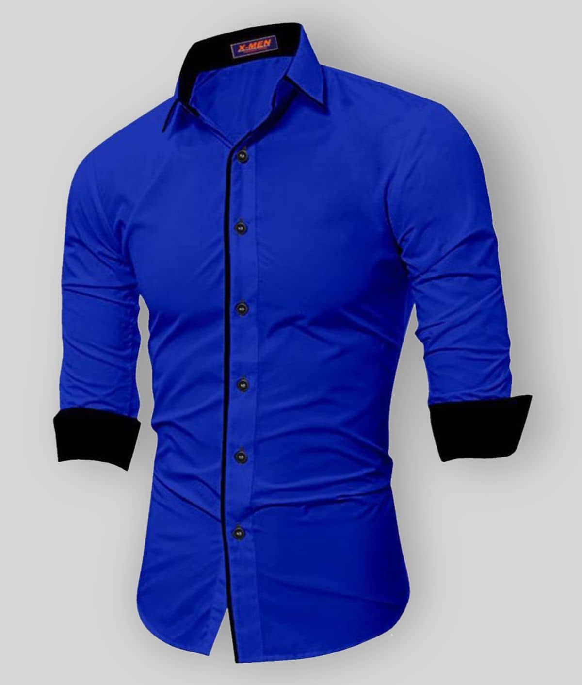 vee bee collection - Blue Cotton Blend Regular Fit Men's Casual Shirt (Pack of 1)