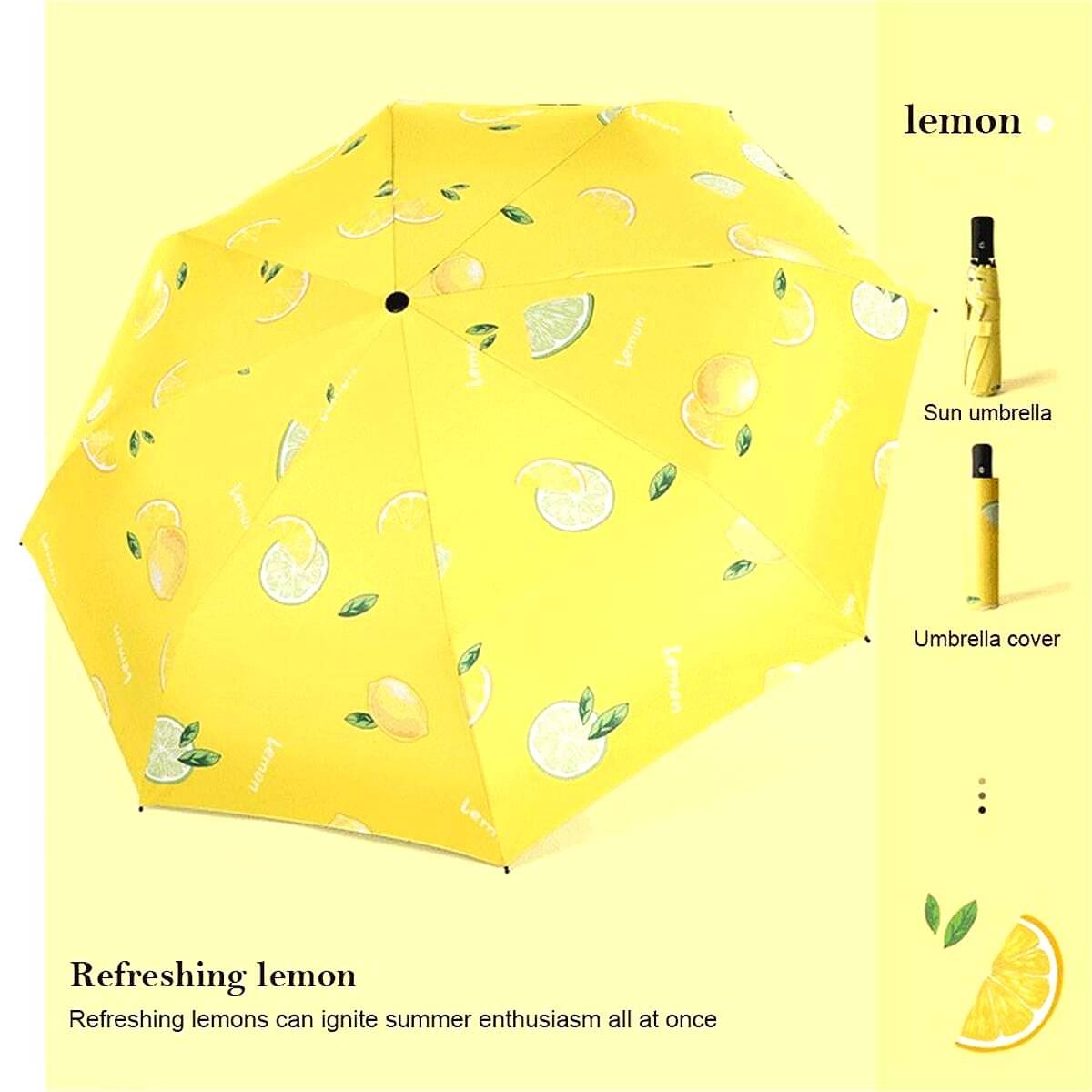     			KEKEMI Yellow 3 Fold Umbrella